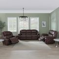 Bentley Brown Leather Recliner Sofa Set