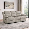 Bentley Grey Leather 3 Seater Recliner Sofa