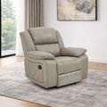 Bentley Grey Leather Recliner Armchair