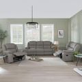 Bentley Light Grey Leather Recliner Sofa Set