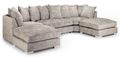 Bishop U Shape Corner Sofa Suite - Scatterback - Truffle Velvet Fabric