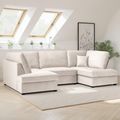 Carnaby U Shape Corner Sofa - Beige Plush Fabric
