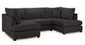Carnaby U Shape Corner Sofa - Classic Black Fabric