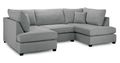 Carnaby U Shape Corner Sofa - Classic Grey Fabric