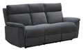 Detroit Manual Recliner Sofa - Grey Fabric - 3 Seater