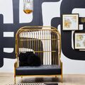 Eliza Sofa - 2 Seater - Gold Metal Frame with Dome Cage