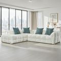 Genoa Corner Sofa - Beige Fabric - LHF
