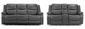 Harald Electric Recliner Sofa Set - Grey Faux Leather - 3+2 Seater