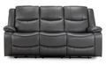 Harald Electric Recliner Sofa - Grey Faux Leather - 3 Seater