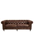 Hoxton Sofa - Chesterfield - 3 Seater - Brown Leather