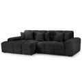 Jacob Corner Sofa - Black Fabric - LHF