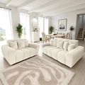 Jacob Sofa Set - Natural Fabric - 3+2 Seater