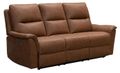 Kansas Power Recliner Sofa - Tan Brown Faux Leather - 3 Seater