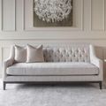 Theodore Sofa - Ivory Fabric - Buttoned - 3 Seater