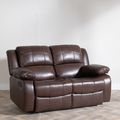 London Brown Leather 2 Seater Recliner Sofa