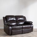 London Burgundy Leather 2 Seater Recliner Sofa