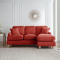 Manhattan Apricot Fabric Chaise Corner Sofa - RHF