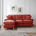 Marigot Apricot Fabric Chaise Corner Sofa - LHF