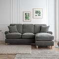 Marigot Charcoal Fabric Chaise Corner Sofa - RHF