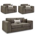 Naples Sofa Set - Mocha Fabric - 3+1+1 Seater