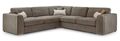 Naples Large Corner Sofa - Mocha Fabric