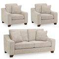 Nebraska Sofa Set - Beige Fabric - 3+1+1 Seater