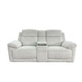Owen Electric Recliner Sofa - Cream Fabric - 2 Seater - Console