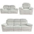 Owen Electric Recliner Sofa Set - Cream Fabric - 3+2+1 Seater