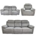 Owen Electric Recliner Sofa Set - Grey Fabric - 3+2+1 Seater