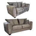 Serena Sofa Set - Mocha Brown Fabric - 3+2 Seater