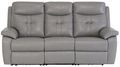 Sophia Grey Leather 3 Seater Electric Recliner Sofa