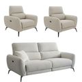 Sorrento Electric Recliner Sofa Set - Beige Fabric - 3+1+1 Seater
