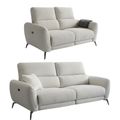 Sorrento Electric Recliner Sofa Set - Beige Fabric - 3+2 Seater