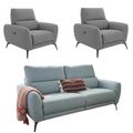 Sorrento Electric Recliner Sofa Set - Grey Fabric - 3+1+1 Seater
