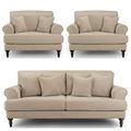Summer Sofa Set - Beige Fabric - 3+1+1 Seater