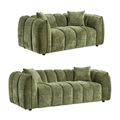 Venice Sofa Set - Green Fabric - 3+2 Seater