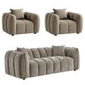 Venice Sofa Set - Mocha Fabric - 3+1+1 Seater