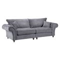 Windsor Sofa - Fullback - Grey - 4 Seater