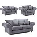 Windsor Sofa Set - Grey Fabric - Fullback - 3+2+1 Seater