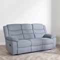 Windsor Grey Fabric 3 Seater Recliner Sofa