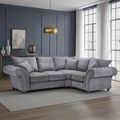 Windsor Corner Sofa - Grey Fabric - Fullback - RHF