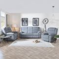Windsor Grey Fabric Recliner Sofa Set