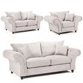 Windsor Sofa Set - Stone Fabric - Fullback - 3+2+1 Seater
