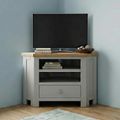 Lundy Corner TV Unit - 90cm - Grey Painted