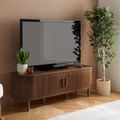 Axel Curved TV Unit - 140cm - Walnut Fluted