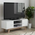Shard 2 Door TV Unit - White and Oak