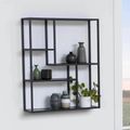Seaford Wall Rack - Black Melamine and Metal