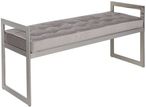 Zenith - Bench - Grey Fabric and Chrome
