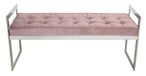 Zenith - Bench - Pink Velvet Fabric and Chrome