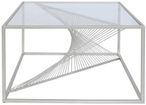 Luna Coffee Table - Square - Glass and Silver